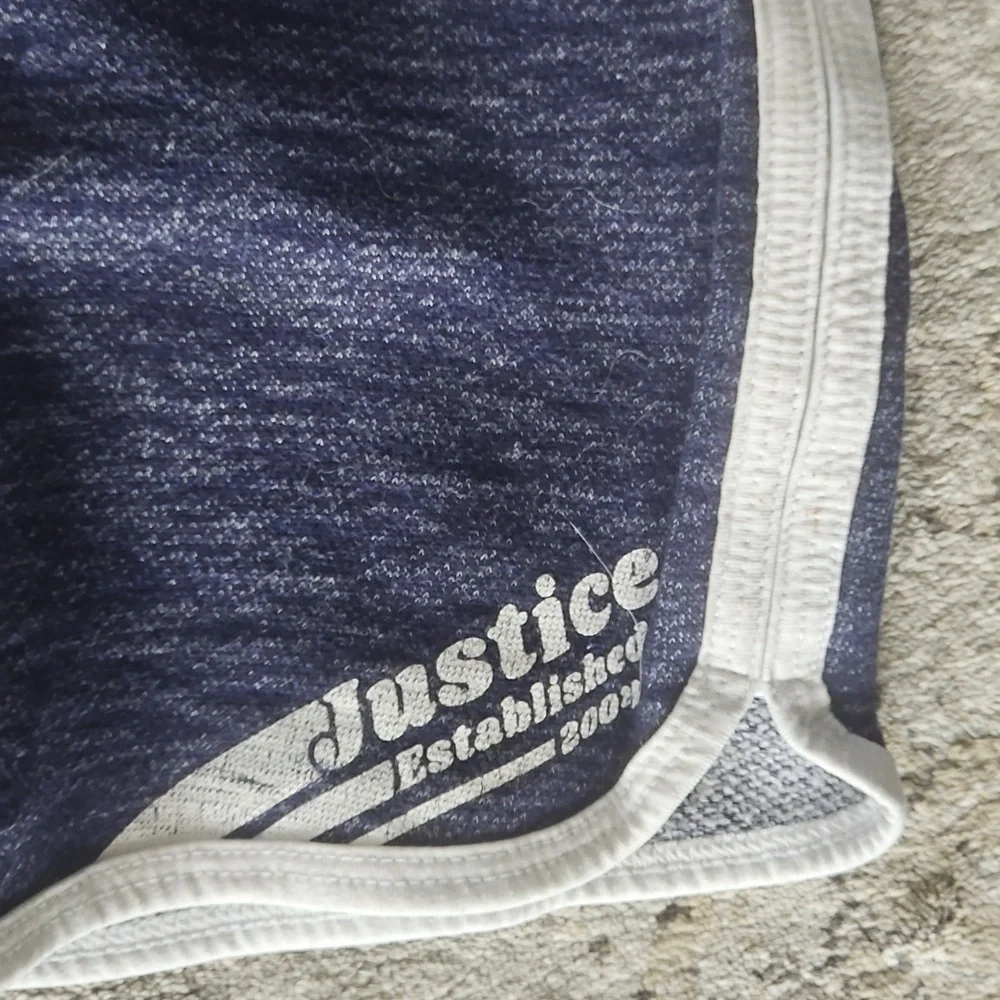 Justice Kids Navy and White Athletic Shorts